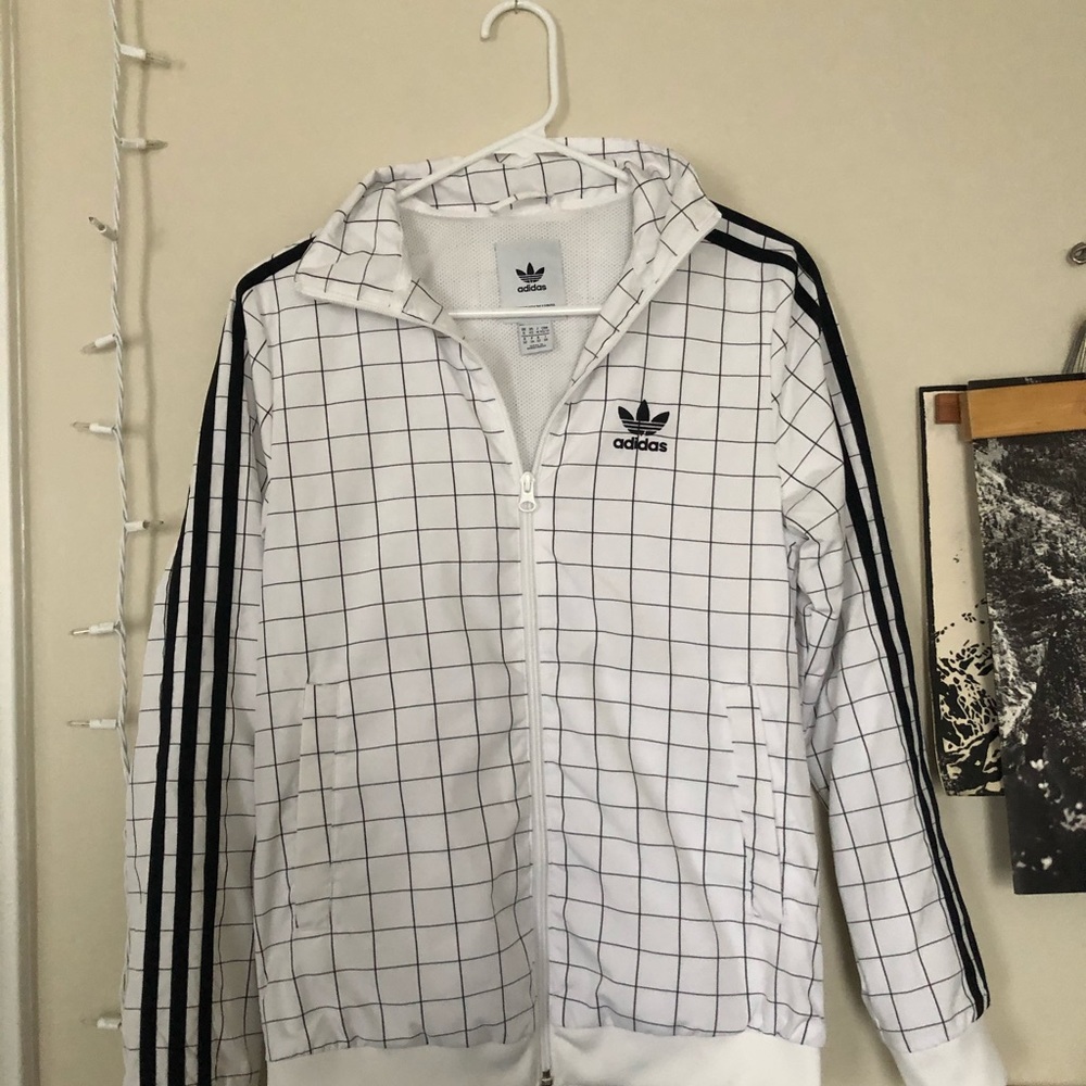 NWOT checkered Adidas track jacket